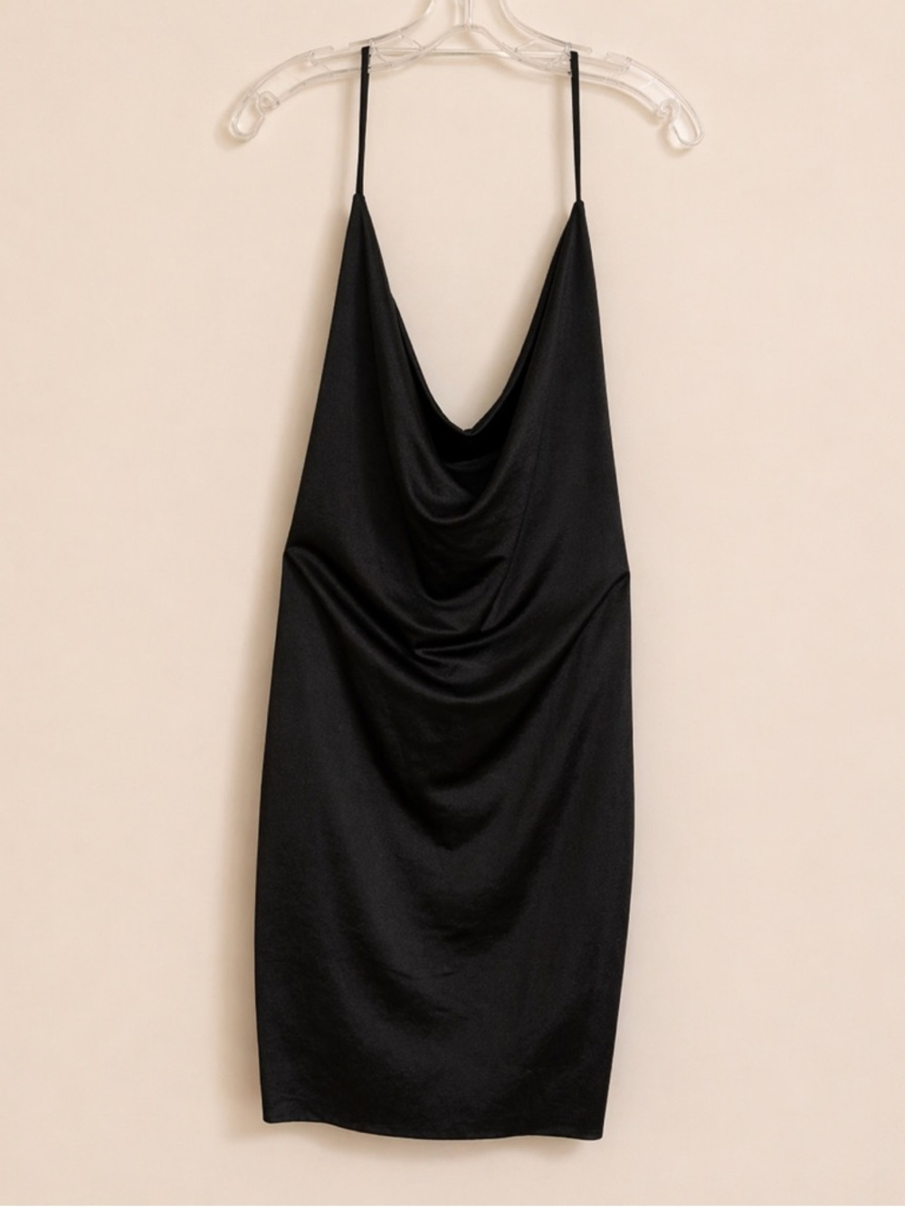 Women's Black Cowl Neck Slip Dress - Medium